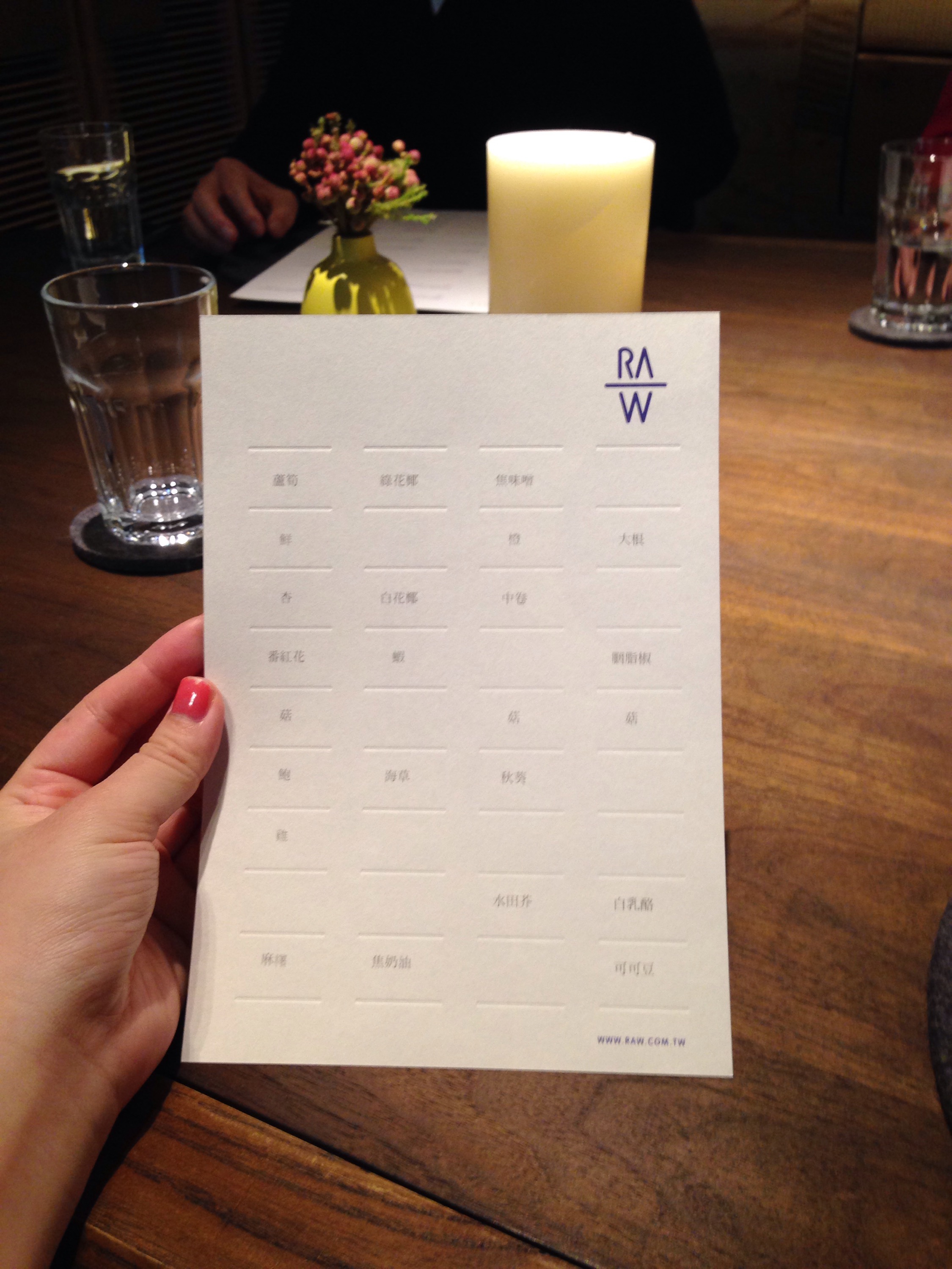 菜單告訴你食物的元素是哪些