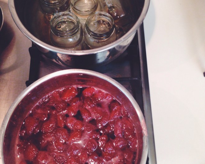 strawberry jam-boil glasses