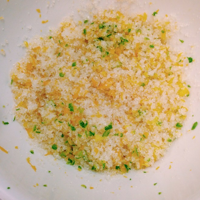 Lasharlote-Lime and Lemon zest mix with sugar